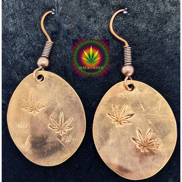 WackyWeed™  Rolled Copper Penny Earrings - Picture 1 of 1